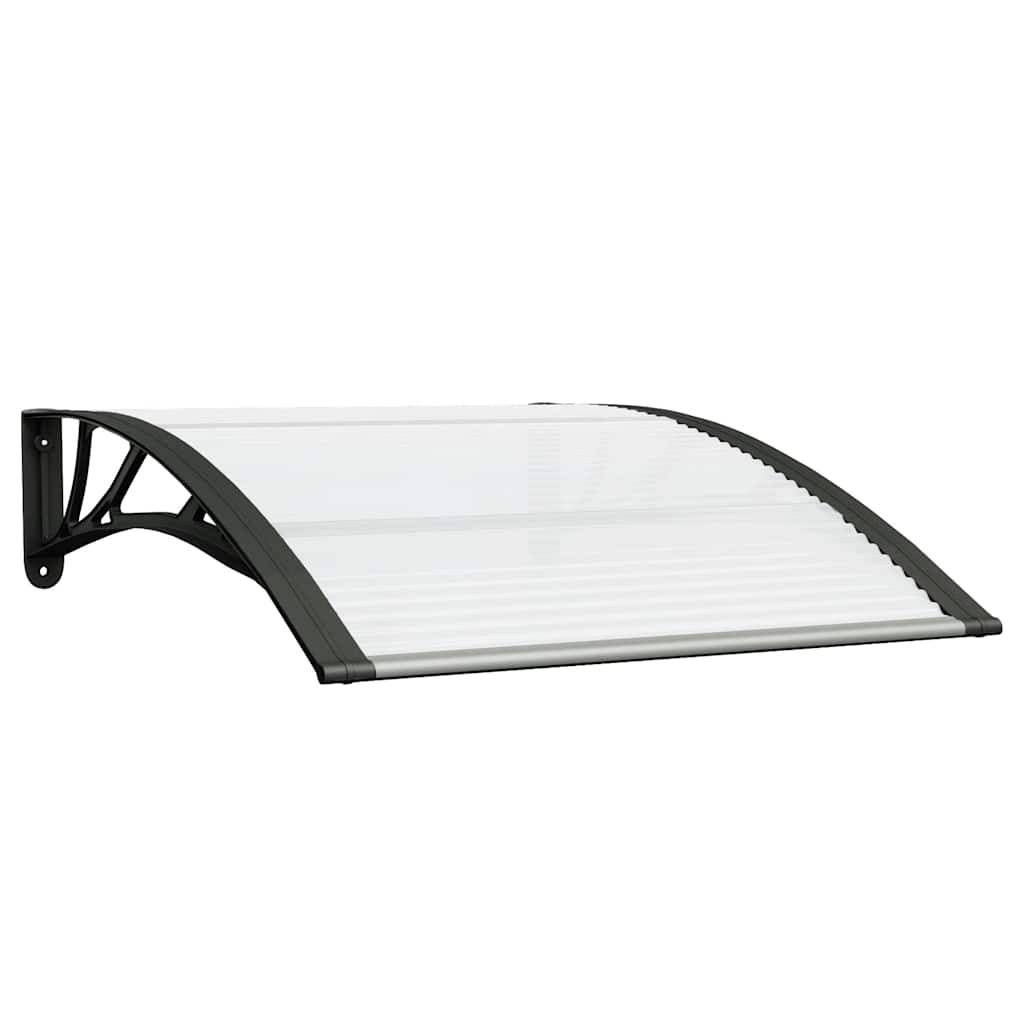 vidaXL Türvordach Schwarz und Transparent 100x75 cm Polycarbonat