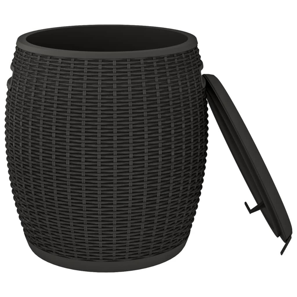 vidaXL 4-in-1 Gartenbox Schwarz Polypropylen