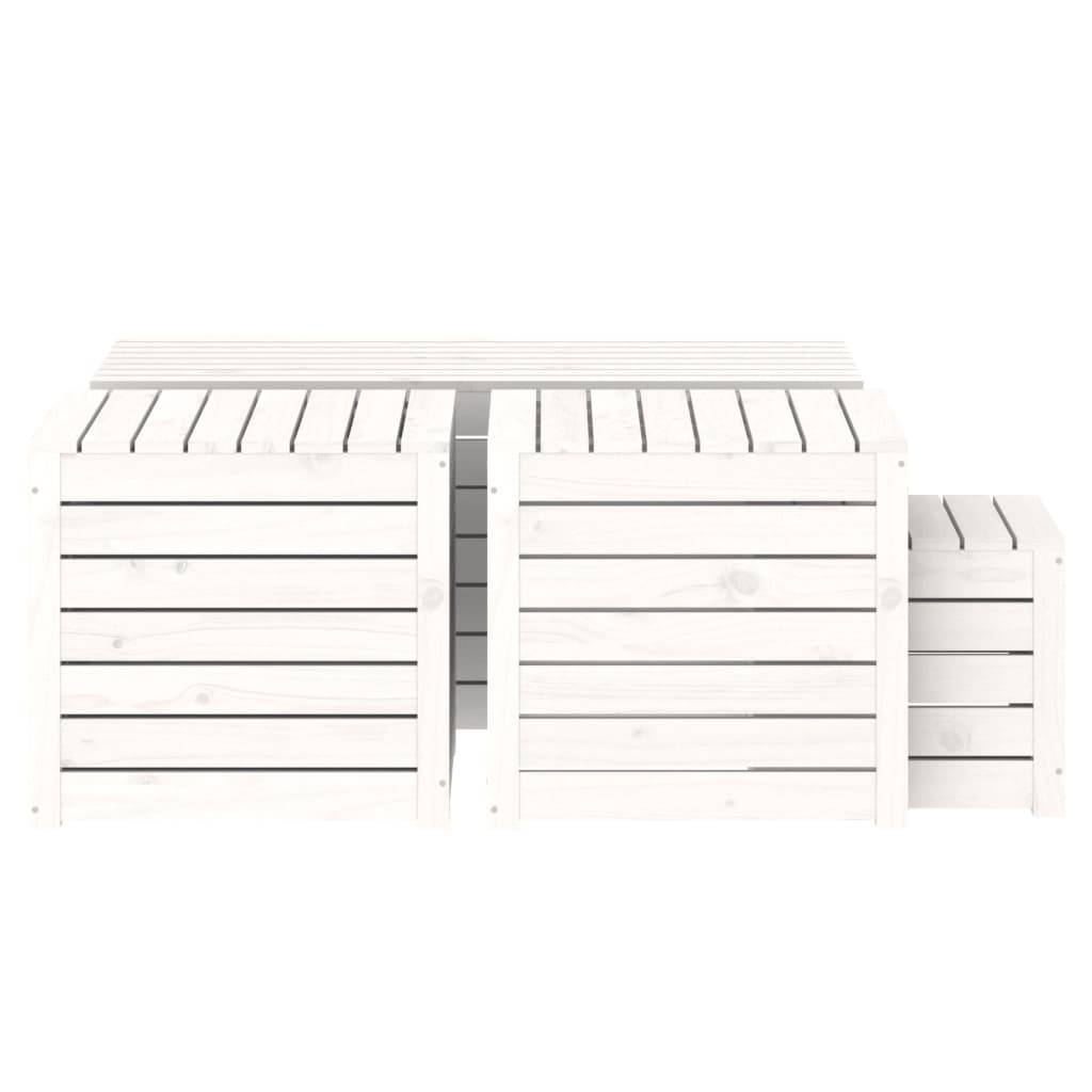 vidaXL 4-tlg. Gartenbox-Set Weiß Massivholz Kiefer