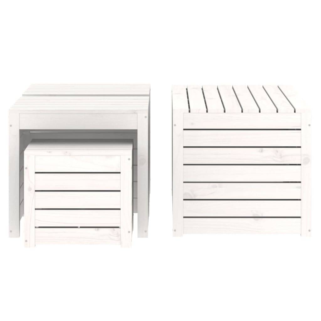 vidaXL 4-tlg. Gartenbox-Set Weiß Massivholz Kiefer