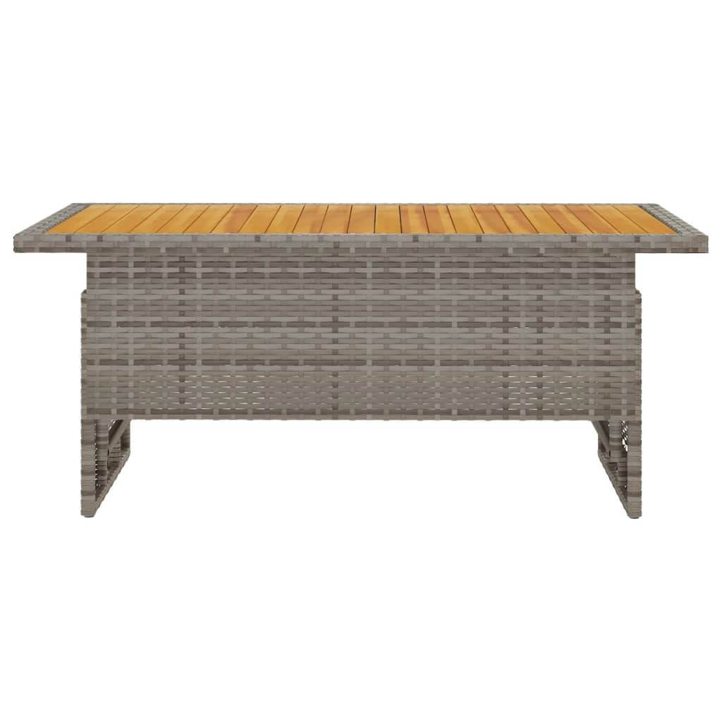 vidaXL Gartentisch Grau 100x50x43/63 cm Akazienholz & Poly Rattan