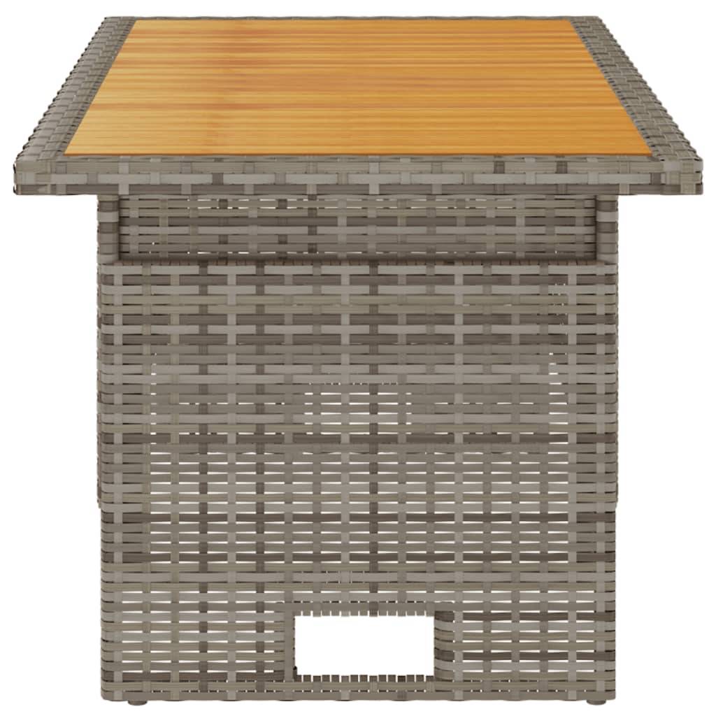 vidaXL Gartentisch Grau 100x50x43/63 cm Akazienholz & Poly Rattan