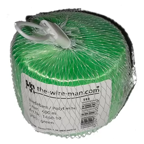 1x Polybast Bindebast Bastband Blumenbast im Netz mit Aufhänger 5mm 400m. grün 1x Polybast Bindebast Bastband Blumenbast im Netz mit Aufhänger 5mm 400m. grün