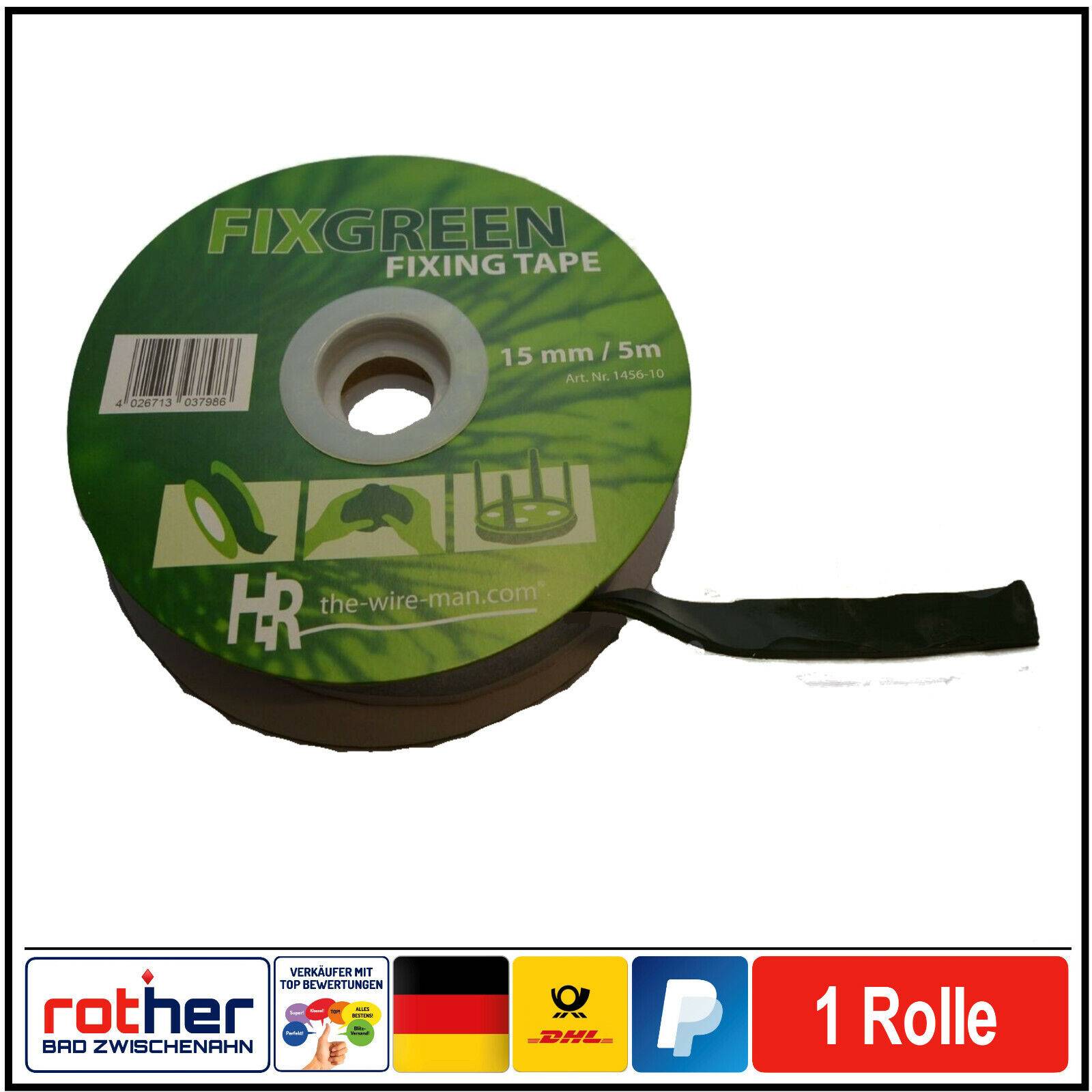 1x Fix Green Klebemasse Knetmasse Doppelklebeband wasserfest grün 15mm 5m Rolle