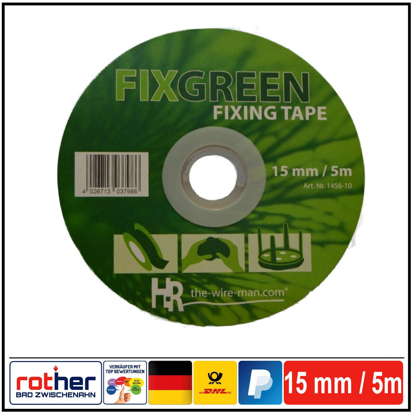 1x Fix Green Klebemasse Knetmasse Doppelklebeband wasserfest grün 15mm 5m Rolle