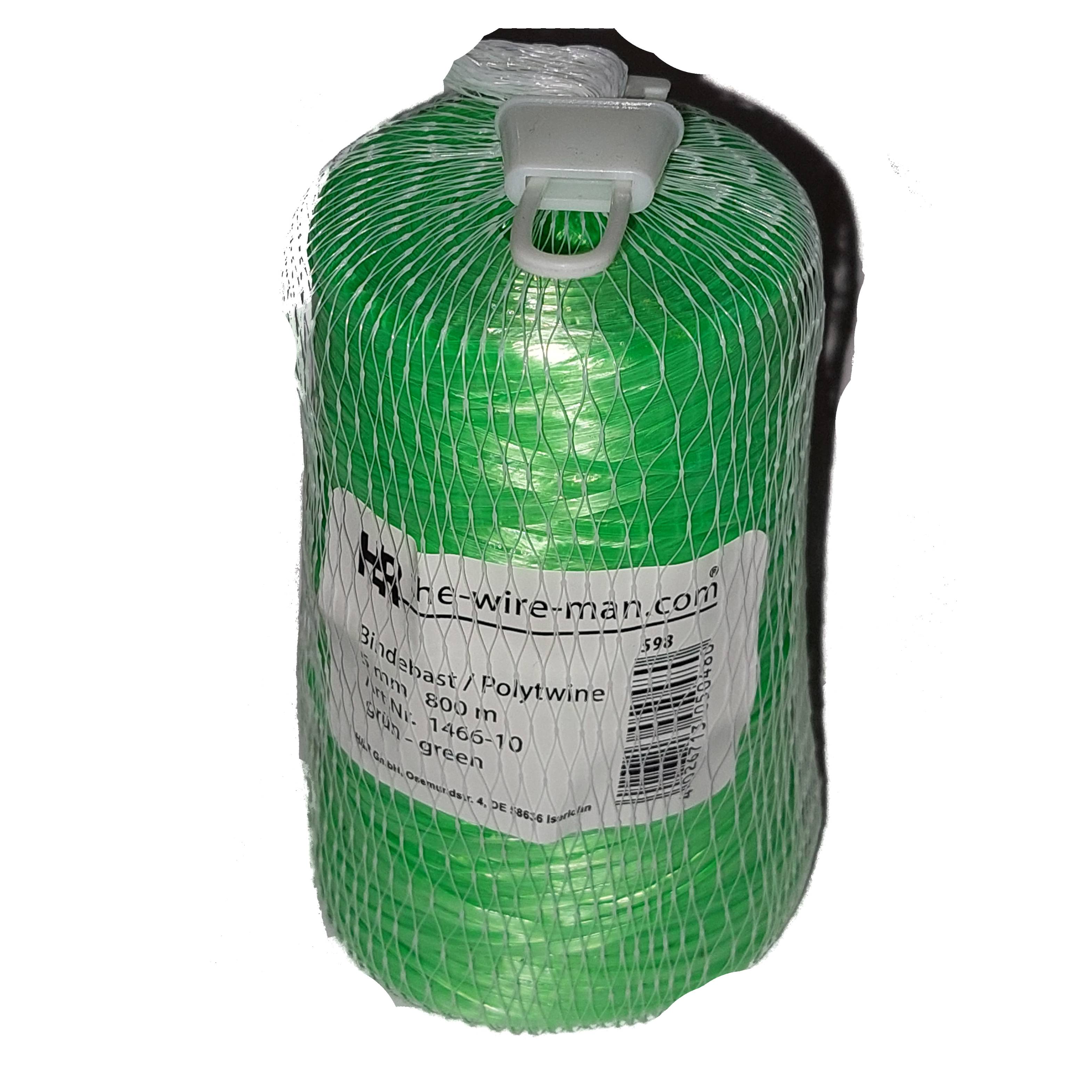 Polybast Bindebast Bastband Blumenbast im Netz mit Aufhänger 5mm 800m. grün