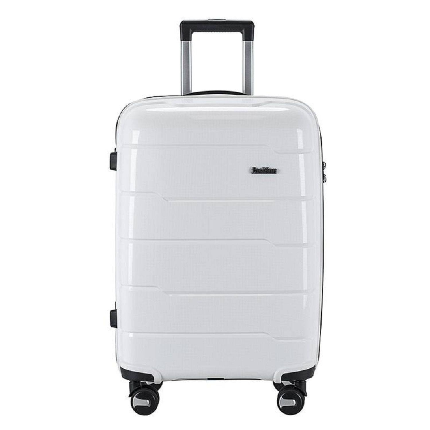 Reisekoffer Koffer 3 tlg Hartschale Trolley Set Kofferset Handgepäck Gepäck Reisetasche Weiß