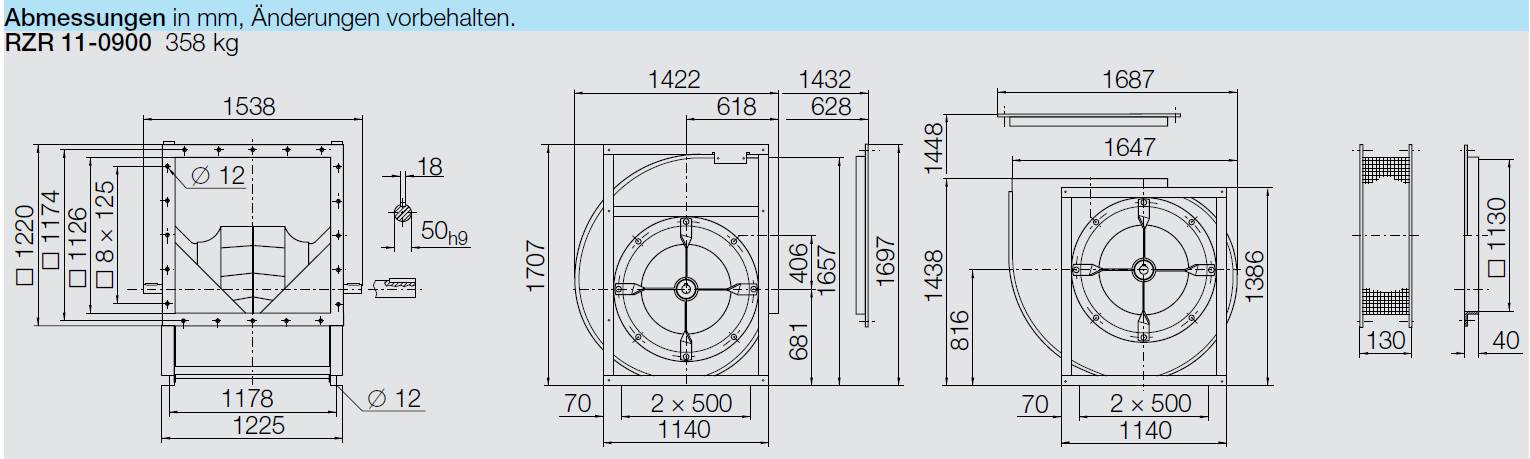 Nicotra-Gebhardt Ventilator RZR-11-0900-2G ATEX-Ausführung