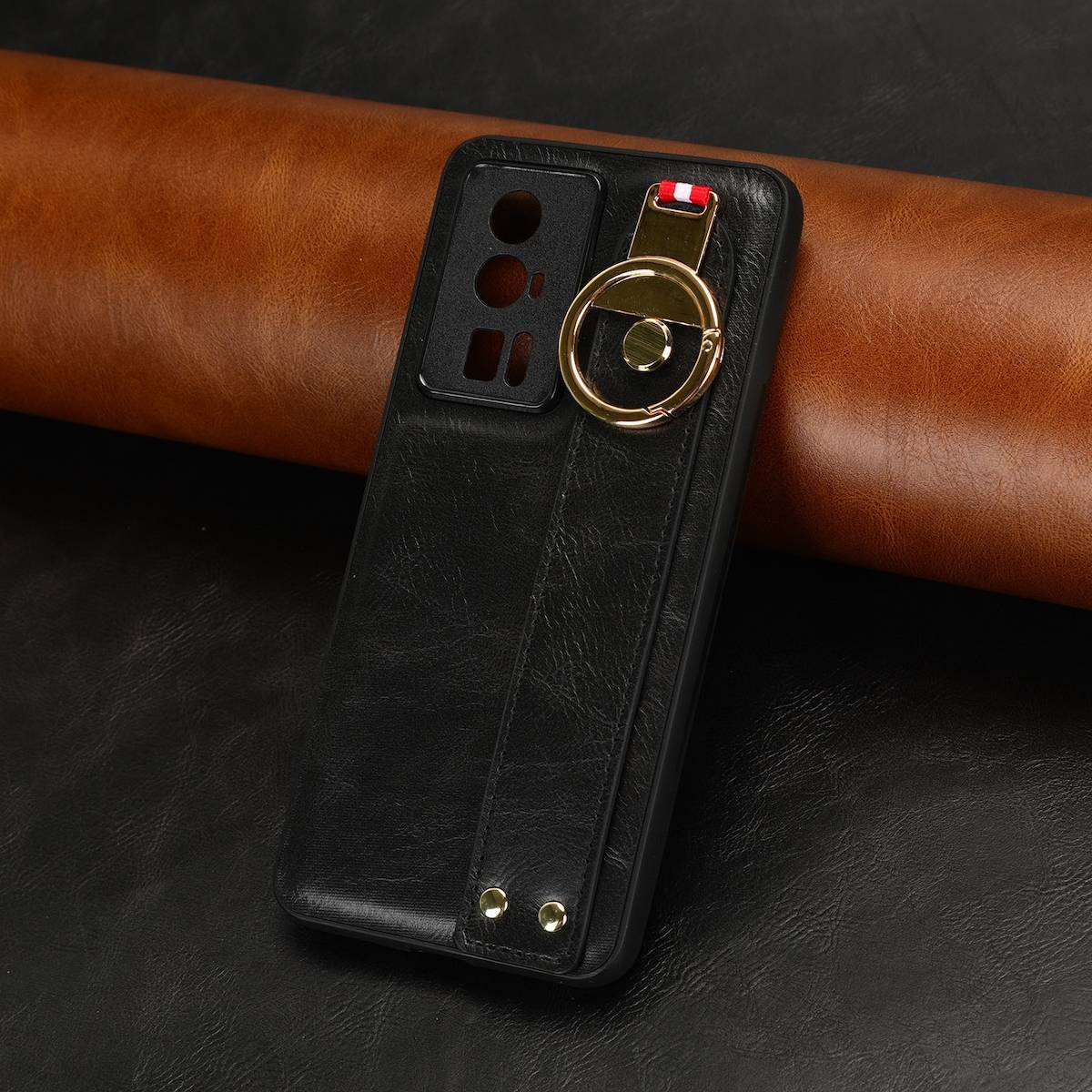 Für Xiaomi Poco F5 Pro Handy Tasche Hülle mit Armband / Ringhalterung