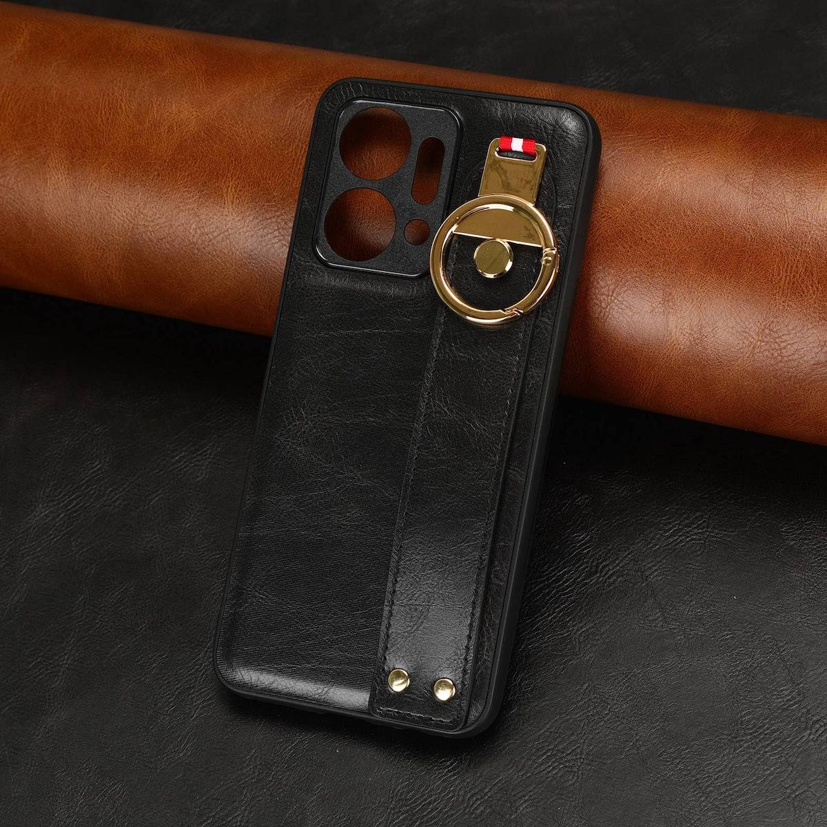 Für Honor X7A Handy Tasche Hülle mit Armbandhalterung und Ringalterung