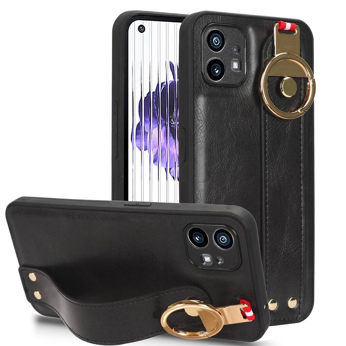 Für Nothing Phone 1 Handy Tasche Hülle mit Armbandhalter Ringalterung