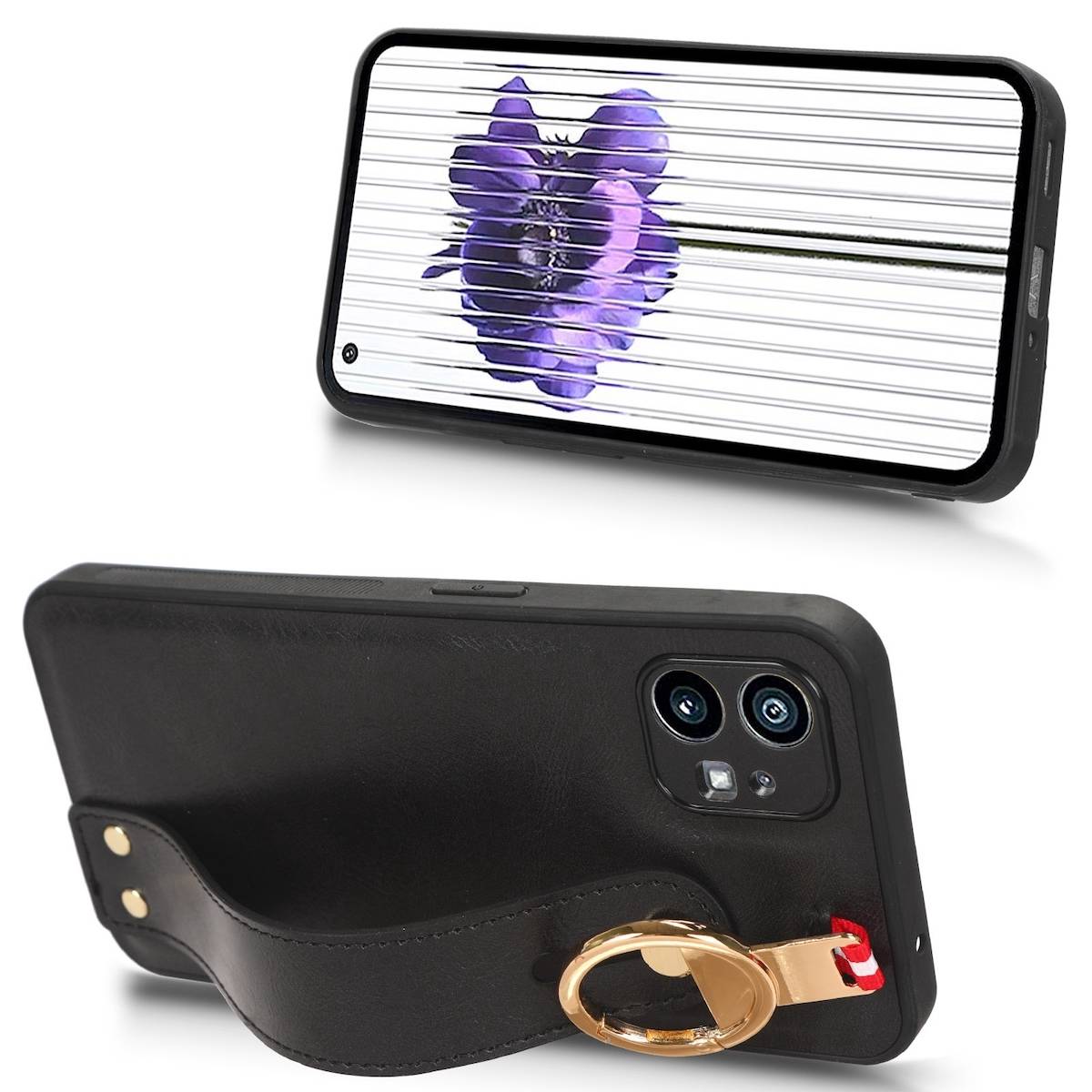 Für Nothing Phone 1 Handy Tasche Hülle mit Armbandhalter Ringalterung