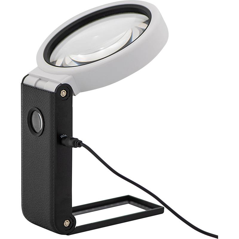 WEDO LED-UV-Lupe mit ausklappbarem Standfuß, schwarz/weiß