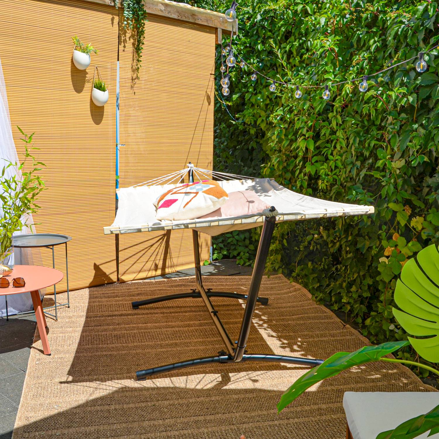 Outdoor Hängematte mit Gestell - 310cm Hängemattengestell 200x120 Stabhängematte