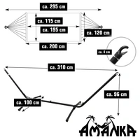 Outdoor Hängematte mit Gestell - 310cm Hängemattengestell 200x120 Stabhängematte Outdoor Hängematte mit Gestell - 310cm Hängemattengestell 200x120 Stabhängematte
