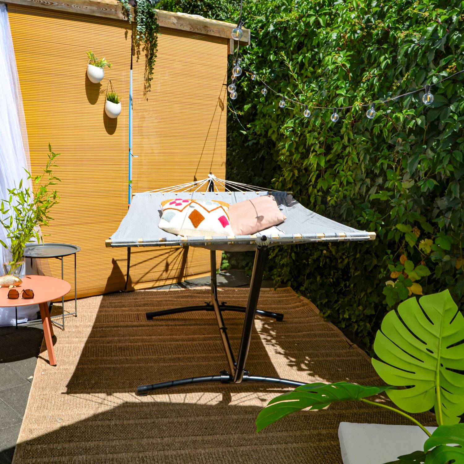 Outdoor Hängematte mit Gestell - 310cm Hängemattengestell 200x120 Stabhängematte