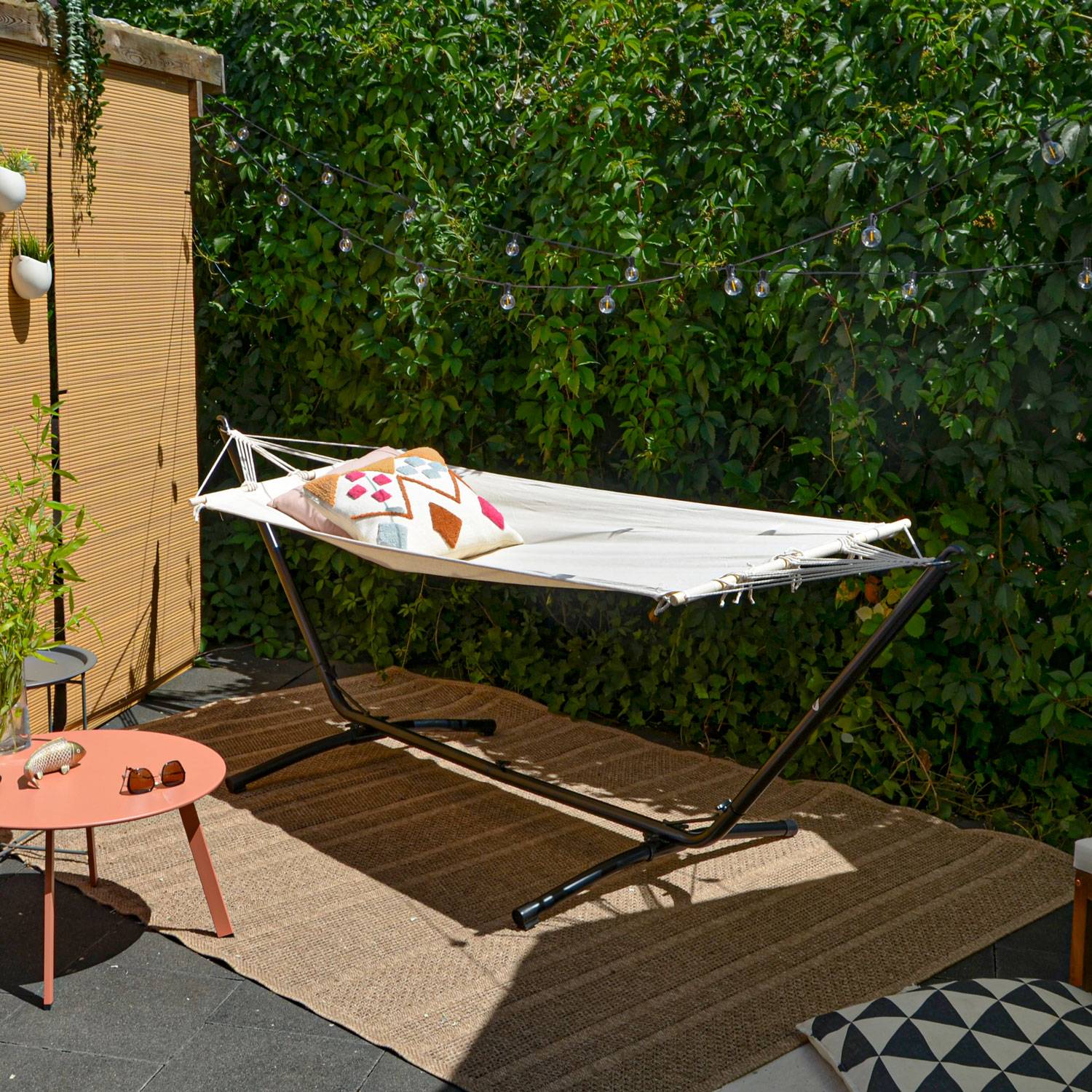 Outdoor Hängematte mit Gestell - 310cm Hängemattengestell 190x80 Stabhängematte