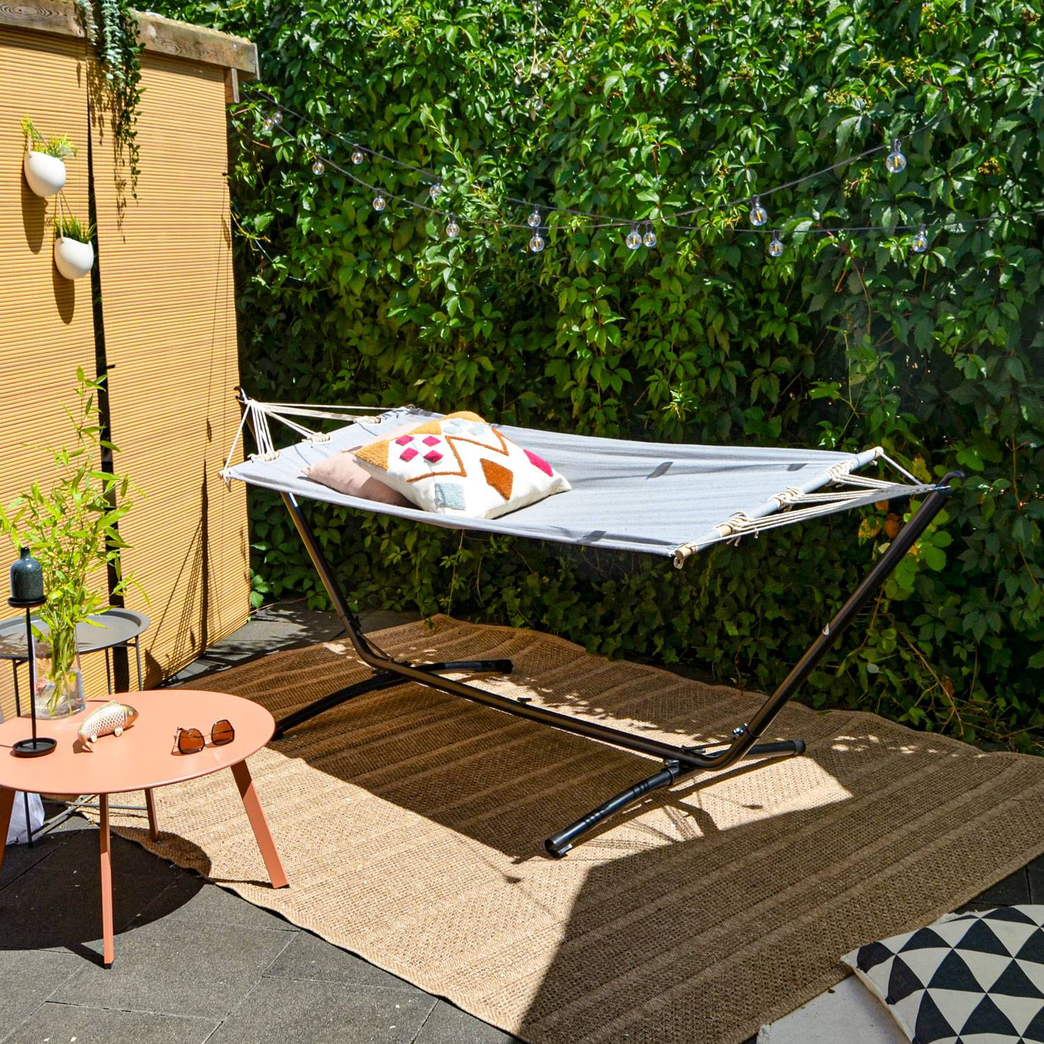 Outdoor Hängematte mit Gestell - 310cm Hängemattengestell 190x80 Stabhängematte