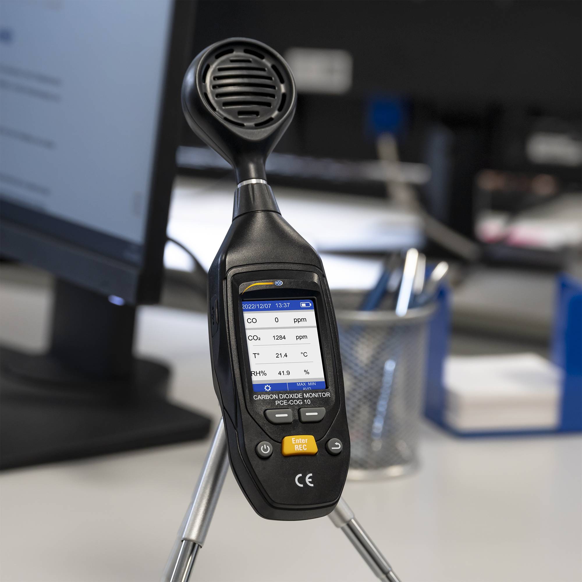 PCE Instruments CO2 / CO Detektor PCE-COG 10 inkl. Temperatur/Feuchtemessung |5000 Messpunktespeicher |CSV Datenexport