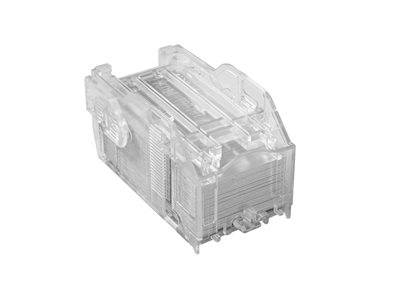 Ein durchsichtiger, kunststoffgebundener Ethernet-Stecker, geeignet für Netzwerkkabel, mit Crimpnuten für sichere Kabelanbringung.