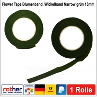 1x Flower Tape Blumenband, Wickelband Narrow grün 13mm 27,5m Rolle 1x Flower Tape Blumenband, Wickelband Narrow grün 13mm 27,5m Rolle