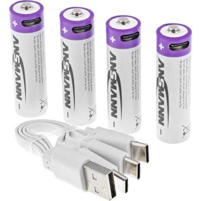 ANSMANN 1312-0036 Li-Ion Akkus Mignon AA Typ 2000 (min. 1800 mAh) 4er Karton Strom / Energie / Licht