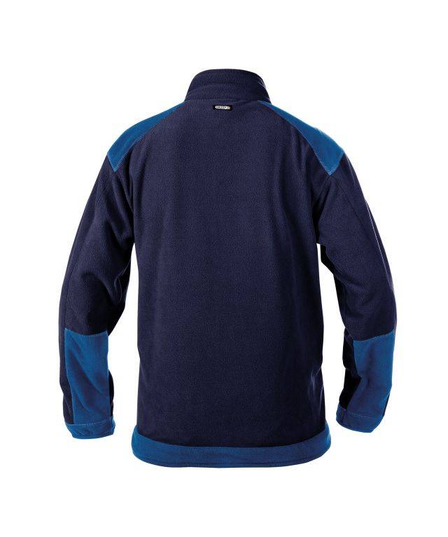 Zweifarbige Fleecejacke, DUNKELBLAU/KORNBLAU, Gr. 4XL