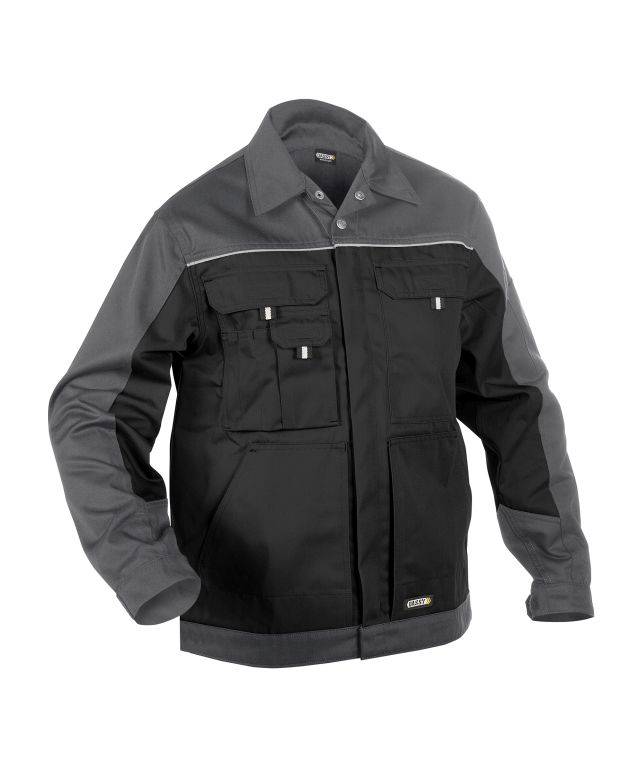 Zweifarbige Arbeitsjacke, SCHWARZ/ZEMENTGRAU, Gr. 4XL