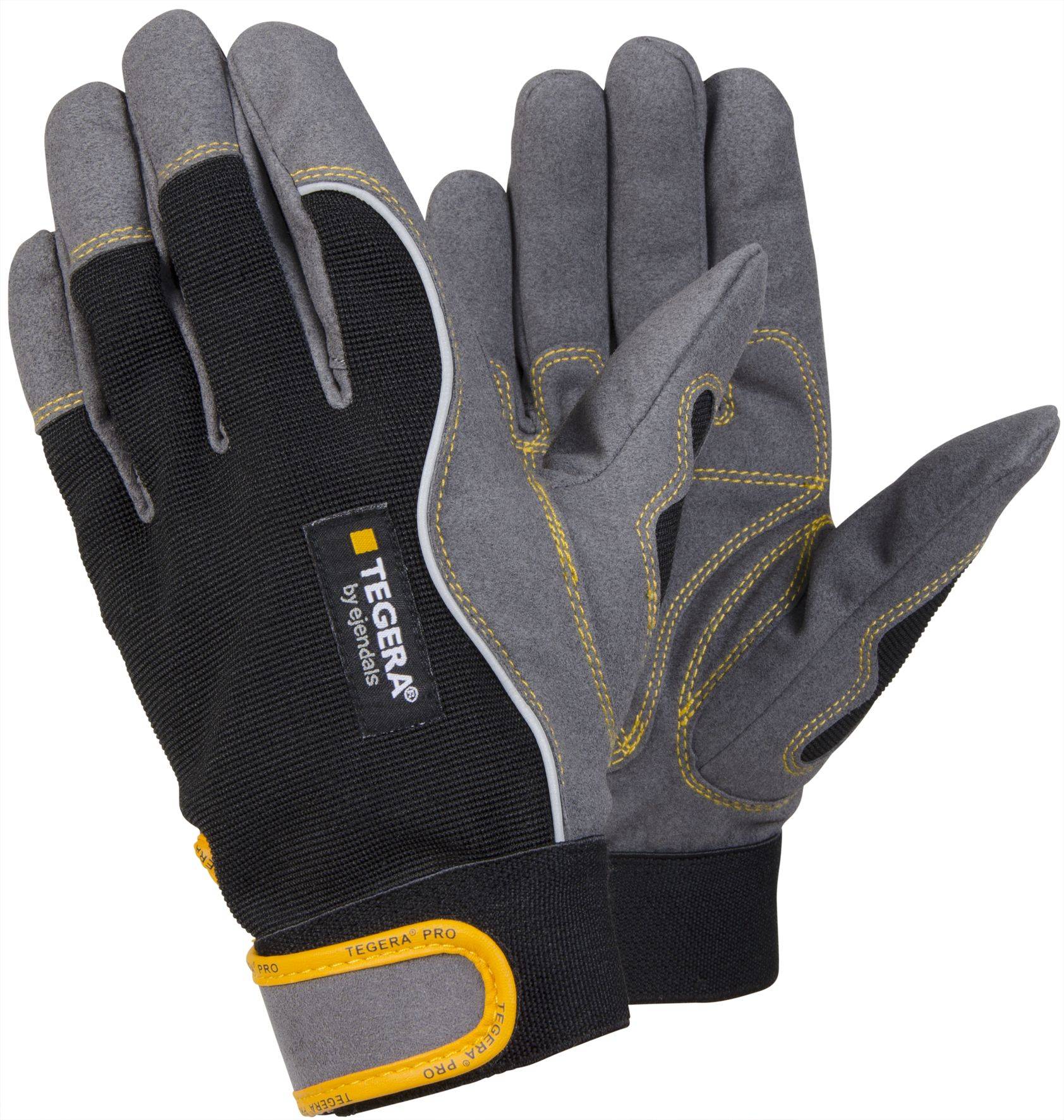 Montagehandschuhe TEGERA 9200 PRO, Kat. II, schwarz/gelb/grau, Gr. 10