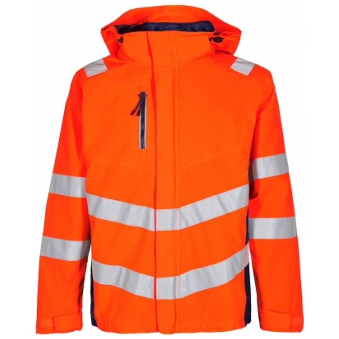 ENGEL Warnschutz Shell Jacke Safety 1146-930-10165 Gr. XS orange/blue ink