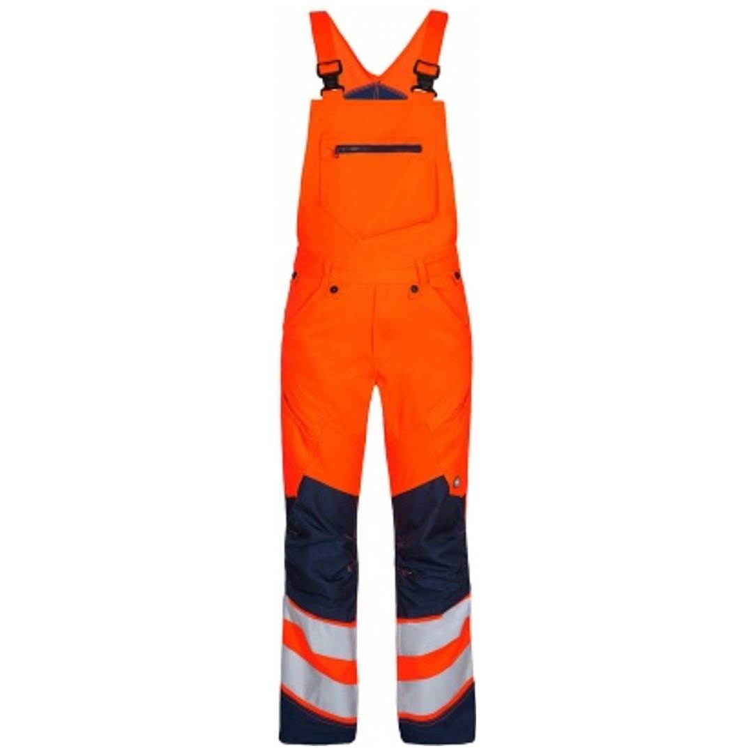 ENGEL Warnschutz Latzhose Safety Herren 3544-314 Gr. 30 orange/blue ink