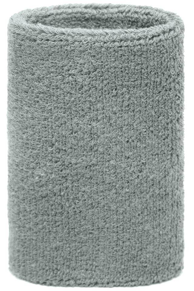 Sporty Wristband Extrabreites Armschweißband aus Frottee grau, Gr. one size