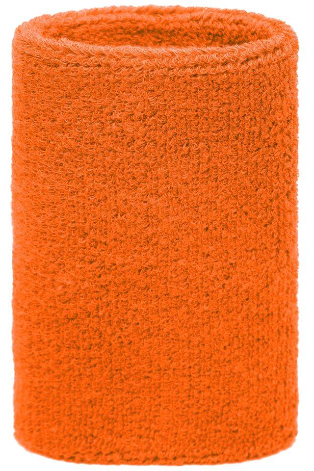 Sporty Wristband Extrabreites Armschweißband aus Frottee orange, Gr. one size