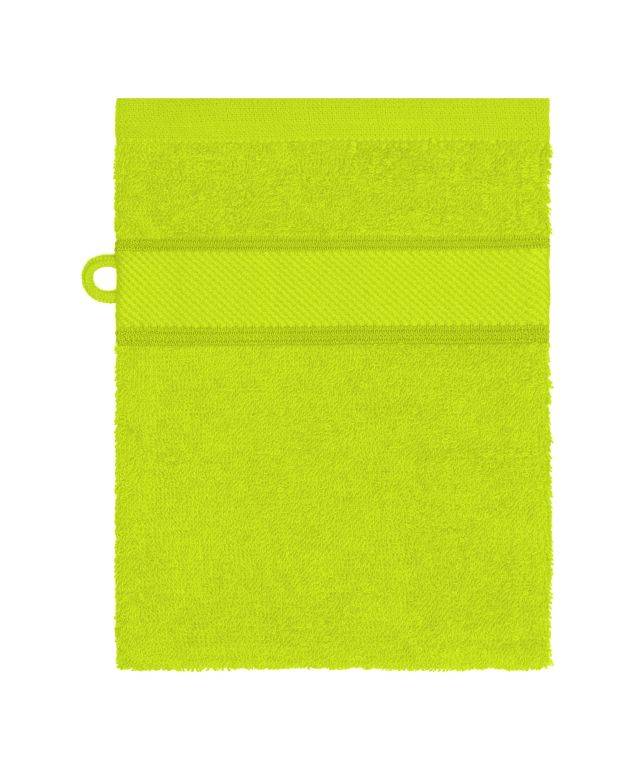 Flannel Waschhandschuh im modischen Design gelb, Gr. one size