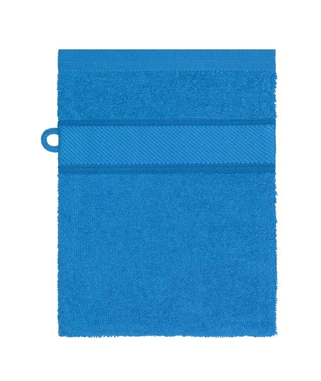 Flannel Waschhandschuh im modischen Design blau, Gr. one size