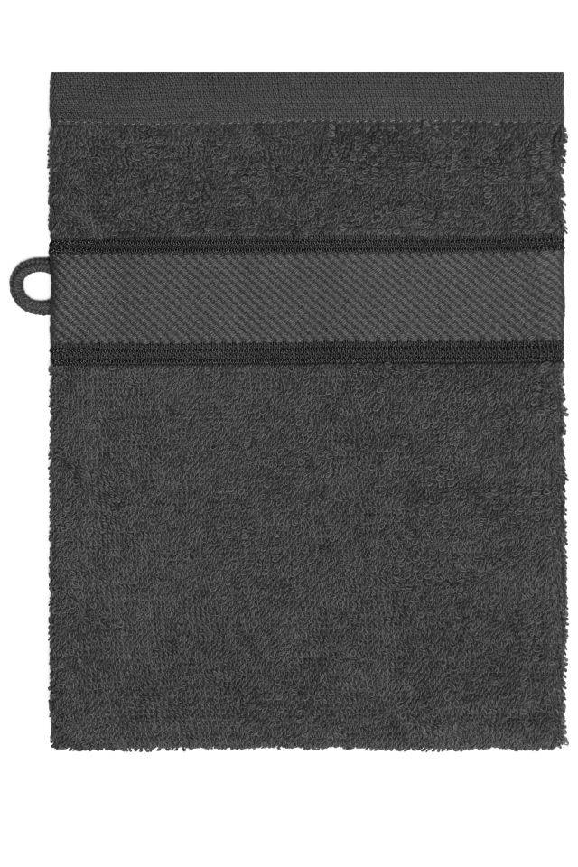 Flannel Waschhandschuh im modischen Design grau, Gr. one size