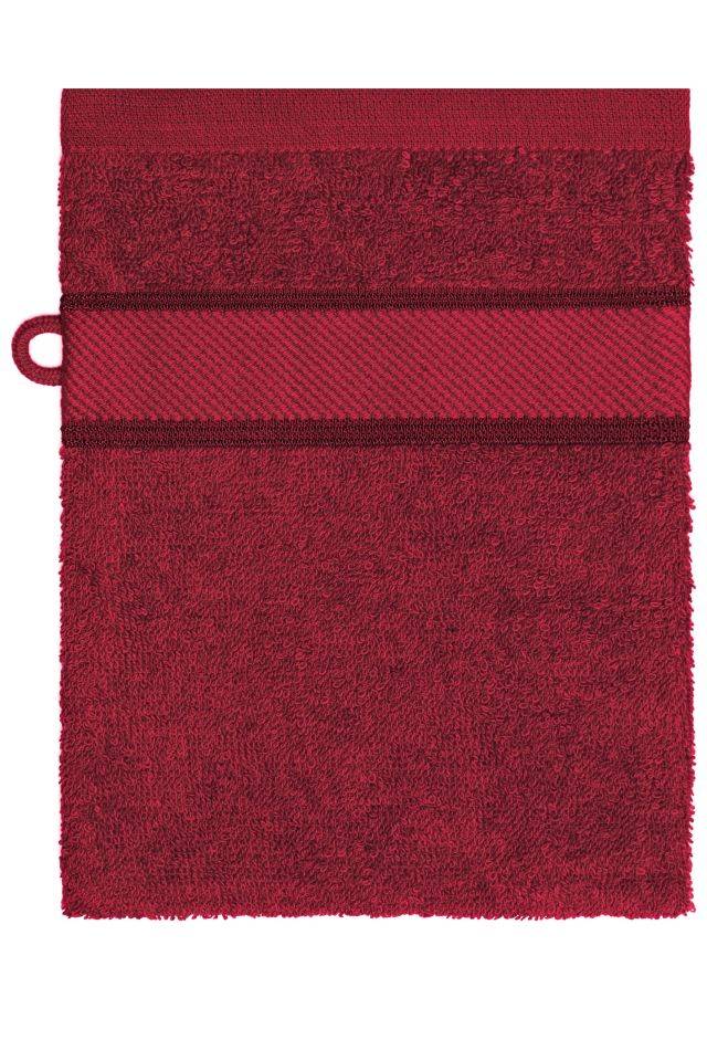 Flannel Waschhandschuh im modischen Design rot, Gr. one size