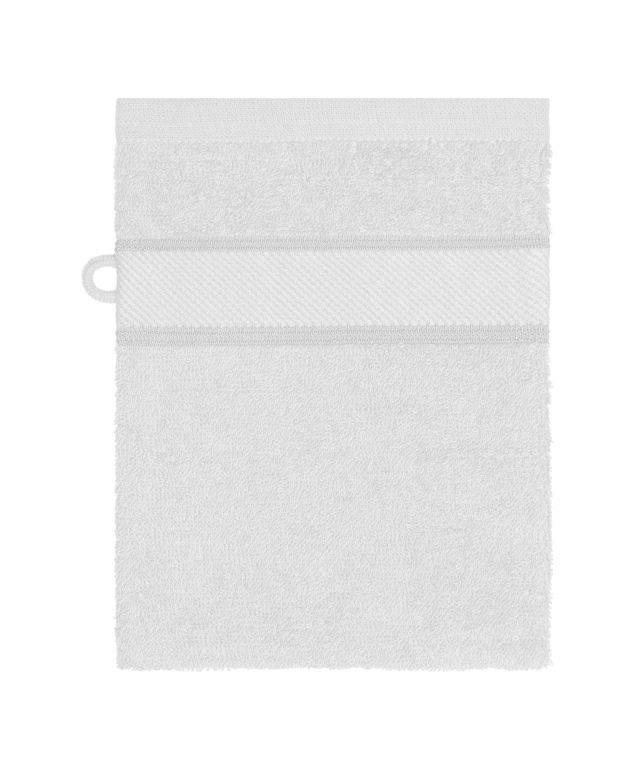 Flannel Waschhandschuh im modischen Design weiß, Gr. one size