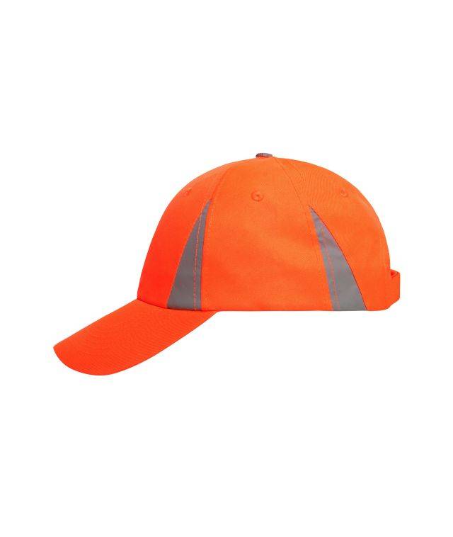 Safety Cap 6 Panel Cap mit reflektierenden Elementen ( ohne Schutzfunktion/ keine PSA ) orange/neon, Gr. one size