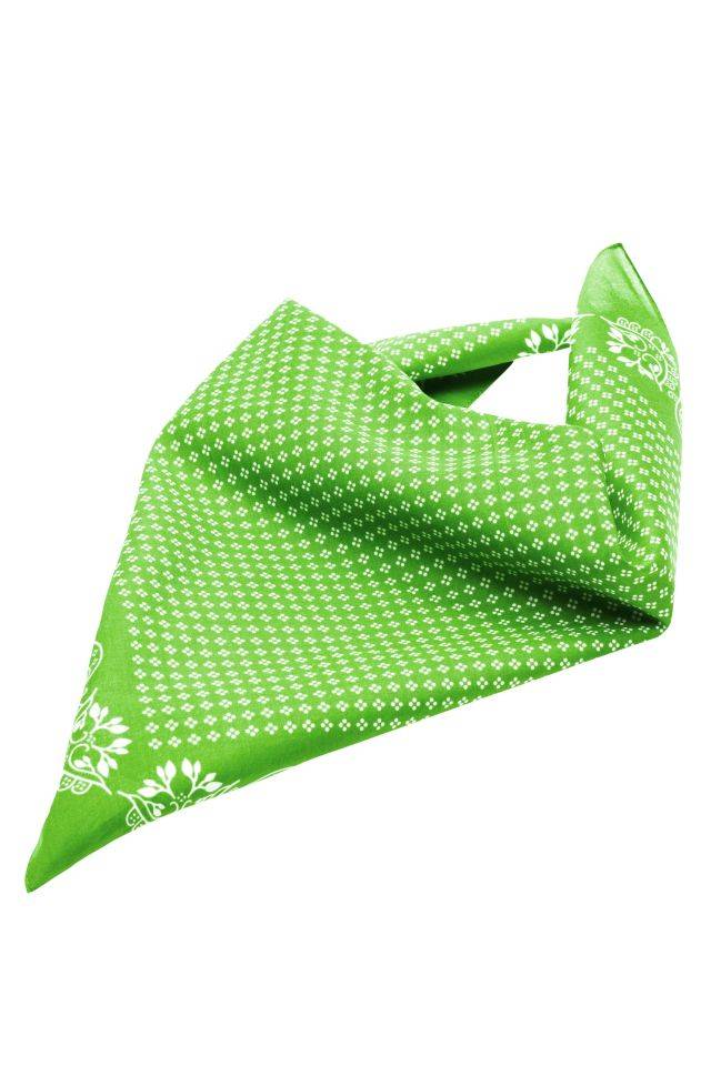 Traditional Bandana Im Trachtenlook bedrucktes multifunktionales Viereck-Tuch grün, Gr. one size