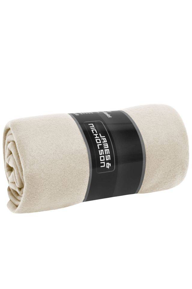 Fleece Blanket Fleecedecke mit gekettelten Kanten braun, Gr. one size