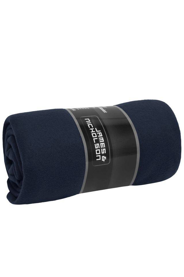 Fleece Blanket Fleecedecke mit gekettelten Kanten blau/braun, Gr. one size
