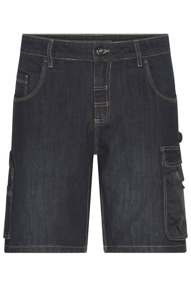 Workwear Stretch-Bermuda-Jeans Kurze Jeans-Hose mit vielen Details schwarz, Gr. 56