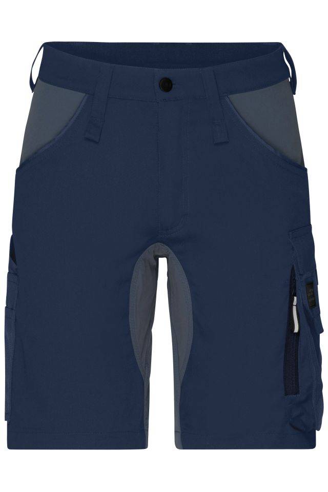 Workwear Stretch-Bermuda Slim Line Spezialisierte kurze Arbeitshose in schmaler Schnittführung mit elastischen Einsätzen