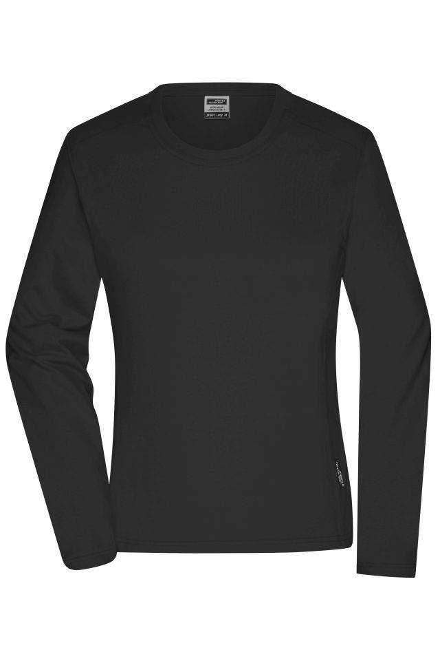 Ladies' Workwear-Longsleeve-T Strapazierfähiges und pflegeleichtes Langarm Shirt schwarz, Gr. XXL