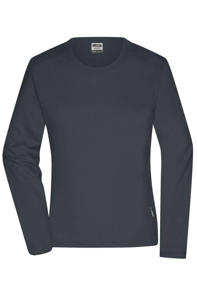 Ladies' Workwear-Longsleeve-T Strapazierfähiges und pflegeleichtes Langarm Shirt grau, Gr. M