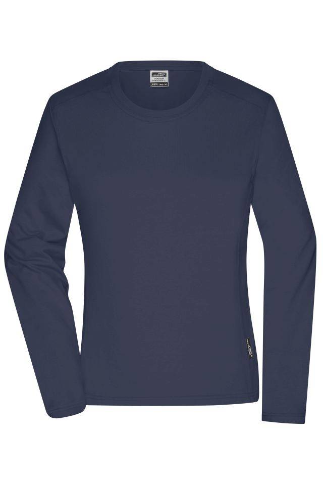 Ladies' Workwear-Longsleeve-T Strapazierfähiges und pflegeleichtes Langarm Shirt blau, Gr. S