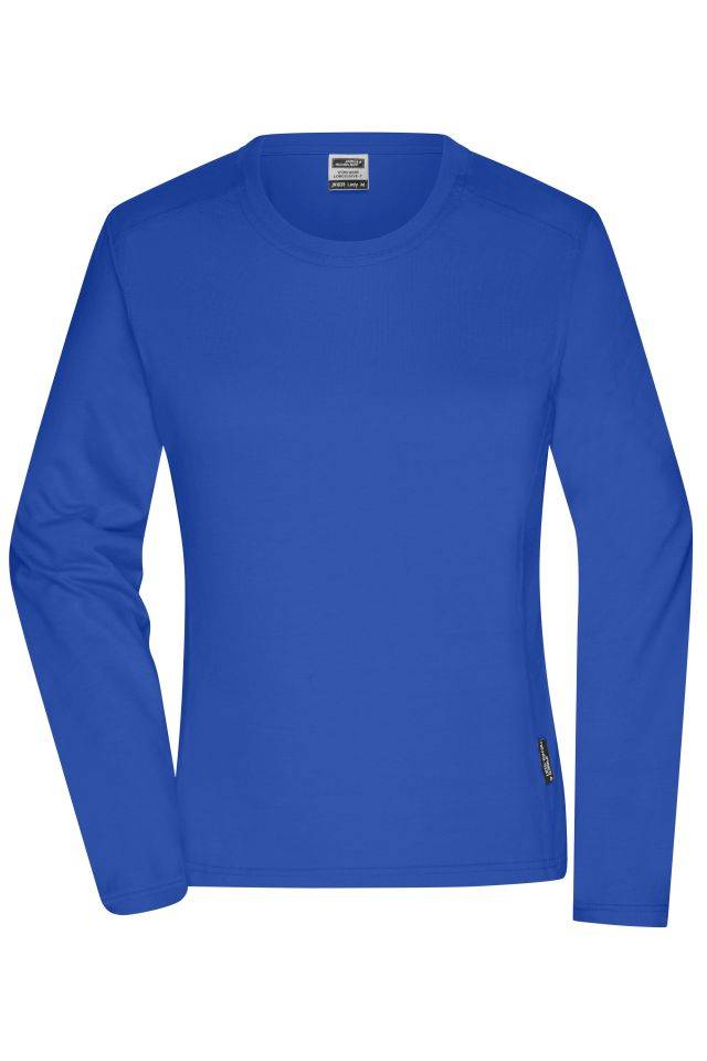Ladies' Workwear-Longsleeve-T Strapazierfähiges und pflegeleichtes Langarm Shirt blau, Gr. L
