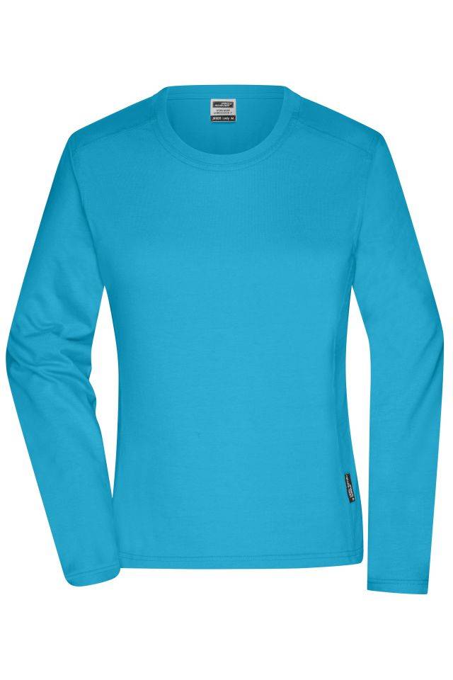 Ladies' Workwear-Longsleeve-T Strapazierfähiges und pflegeleichtes Langarm Shirt blau, Gr. XL