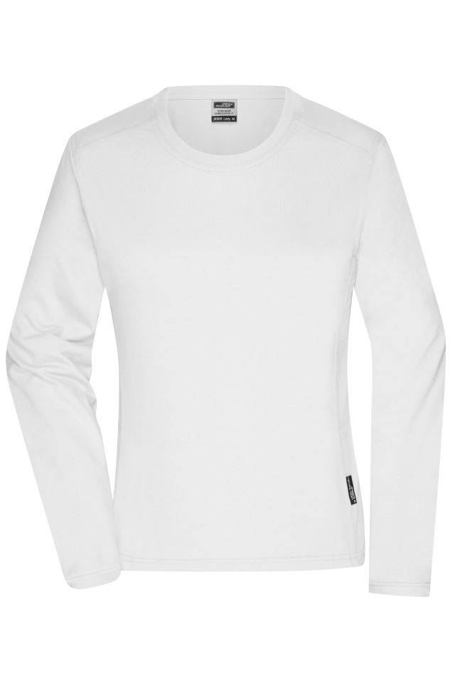 Ladies' Workwear-Longsleeve-T Strapazierfähiges und pflegeleichtes Langarm Shirt weiß, Gr. M